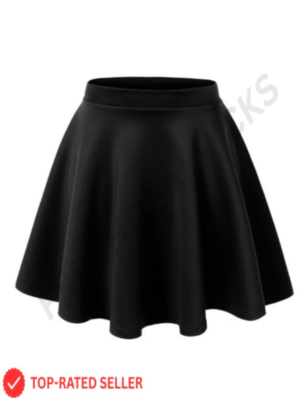 Women's Basic Versatile Stretchy Flared Casual Mini Skater Skirt with Elastic